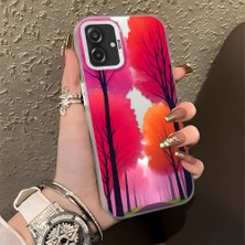 Ucuc Samsung Galaxy A07 4g Uyumlu Sert Akrilik Arka Silikon Kenar Lens Koruma Şık Baskı Kılıf