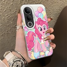 Ucuc Vivo V50 Lite 4g/5g Uyumlu Sert Akrilik Arka Silikon Kenar Lens Koruma Şık Baskı Kılıf
