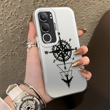 Ucuc Vivo Y19S 4G/Y19S Pro Uyumlu Sert Akrilik Arka Silikon Kenar Lens Koruma Şık Baskı Kılıf