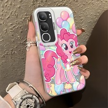 Ucuc Vivo Y19S 4G/Y19S Pro Uyumlu Sert Akrilik Arka Silikon Kenar Lens Koruma Şık Baskı Kılıf