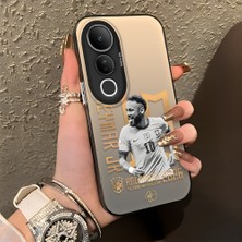 Ucuc Vivo V50 Lite 4g/5g Uyumlu Sert Akrilik Arka Silikon Kenar Lens Koruma Şık Baskı Kılıf