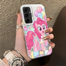Ucuc Samsung Galaxy A55 Uyumlu Sert Akrilik Arka Silikon Kenar Lens Koruma Şık Baskı Kılıf