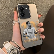Ucuc Vivo Y27 5G/Y27S Uyumlu Sert Akrilik Arka Silikon Kenar Lens Koruma Şık Baskı Kılıf