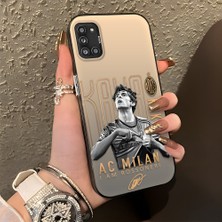 Ucuc Samsung Galaxy A31 Uyumlu Sert Akrilik Arka Silikon Kenar Lens Koruma Şık Baskı Kılıf