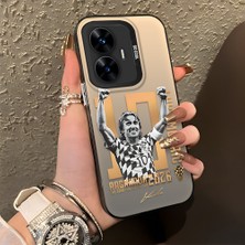 Ucuc Realme C55 Uyumlu Sert Akrilik Arka Silikon Kenar Lens Koruma Şık Baskı Kılıf