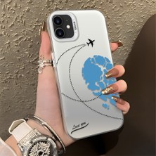Ucuc iPhone 12 Mini Uyumlu Sert Akrilik Arka Silikon Kenar Lens Koruma Şık Baskı Kılıf