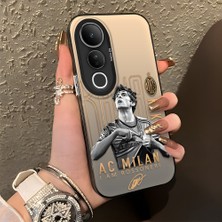 Ucuc Vivo V50 Lite 4g/5g Uyumlu Sert Akrilik Arka Silikon Kenar Lens Koruma Şık Baskı Kılıf
