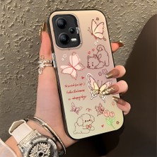 Ucuc Xiaomi Redmi Note 12 5g Uyumlu Sert Akrilik Arka Silikon Kenar Lens Koruma Şık Baskı Kılıf