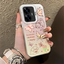 Ucuc Realme C55 Uyumlu Sert Akrilik Arka Silikon Kenar Lens Koruma Şık Baskı Kılıf