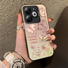 Ucuc Tecno Spark 20C Uyumlu Sert Akrilik Arka Silikon Kenar Lens Koruma Şık Baskı Kılıf