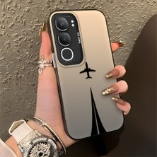 Ucuc Vivo Y19S 4G/Y19S Pro Uyumlu Sert Akrilik Arka Silikon Kenar Lens Koruma Şık Baskı Kılıf