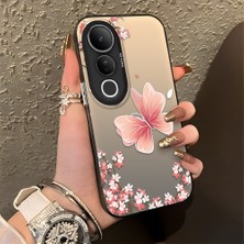 Ucuc Vivo V50 Lite 4g/5g Uyumlu Sert Akrilik Arka Silikon Kenar Lens Koruma Şık Baskı Kılıf