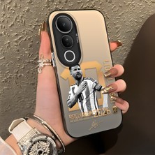 Ucuc Vivo V50 Lite 4g/5g Uyumlu Sert Akrilik Arka Silikon Kenar Lens Koruma Şık Baskı Kılıf