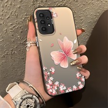Ucuc Samsung Galaxy A23 4g/5g Uyumlu Sert Akrilik Arka Silikon Kenar Lens Koruma Şık Baskı Kılıf