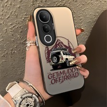 Ucuc Vivo V50 Lite 4g/5g Uyumlu Sert Akrilik Arka Silikon Kenar Lens Koruma Şık Baskı Kılıf