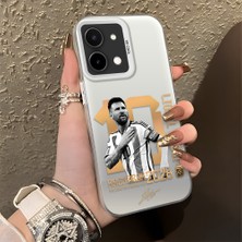 Ucuc Vivo Y28 4g Uyumlu Sert Akrilik Arka Silikon Kenar Lens Koruma Şık Baskı Kılıf