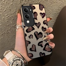 Ucuc Vivo Y04 Uyumlu Sert Akrilik Arka Silikon Kenar Lens Koruma Şık Baskı Kılıf