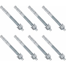 Badem10 Klipsli Dübel M10X120 mm 8 Adet Set Ağır Yük Çelik Genleşmeli Beton Vida Dübel Sabitleme Aparatı