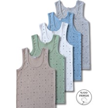 Panfilia %100 Pamuk Erkek Çocuk Fitilli Atlet 5'li Set / Fanila Iç Çamaşır