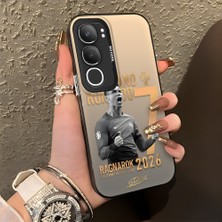 Ucuc Vivo Y19S 4G/Y19S Pro Uyumlu Sert Akrilik Arka Silikon Kenar Lens Koruma Şık Baskı Kılıf