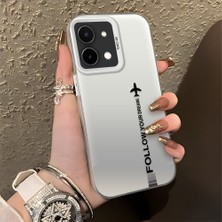 Ucuc Vivo Y28 4g Uyumlu Sert Akrilik Arka Silikon Kenar Lens Koruma Şık Baskı Kılıf