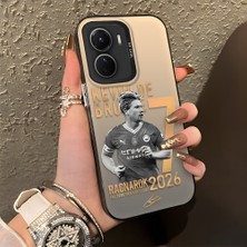 Ucuc Vivo Y16/Y02S/Y56 Uyumlu Sert Akrilik Arka Silikon Kenar Lens Koruma Şık Baskı Kılıf
