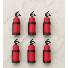 Nana Art 6’lı Set 1:64 Ölçek Minyatür Yangın Tüpü Diorama Aksesuarı Kırmızı Mini Yangın Söndürücü