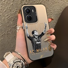 Ucuc Vivo Y02S Uyumlu Sert Akrilik Arka Silikon Kenar Lens Koruma Şık Baskı Kılıf