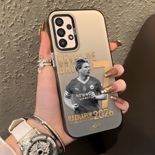 Ucuc Samsung Galaxy A33 Uyumlu Sert Akrilik Arka Silikon Kenar Lens Koruma Şık Baskı Kılıf