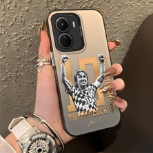 Ucuc Vivo Y16/Y02S/Y56 Uyumlu Sert Akrilik Arka Silikon Kenar Lens Koruma Şık Baskı Kılıf