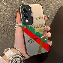 Ucuc Vivo Y04 Uyumlu Sert Akrilik Arka Silikon Kenar Lens Koruma Şık Baskı Kılıf
