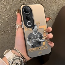 Ucuc Vivo V50 Lite 4g/5g Uyumlu Sert Akrilik Arka Silikon Kenar Lens Koruma Şık Baskı Kılıf