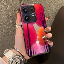 Ucuc Vivo X200 Fe Uyumlu Sert Akrilik Arka Silikon Kenar Lens Koruma Şık Baskı Kılıf