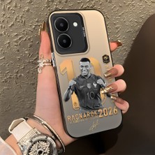 Ucuc Vivo Y27 5G/Y27S Uyumlu Sert Akrilik Arka Silikon Kenar Lens Koruma Şık Baskı Kılıf