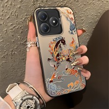 Ucuc Realme Note 60 Uyumlu Sert Akrilik Arka Silikon Kenar Lens Koruma Şık Baskı Kılıf
