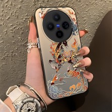 Ucuc Vivo X300 Uyumlu Sert Akrilik Arka Silikon Kenar Lens Koruma Şık Baskı Kılıf