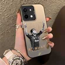 Ucuc Vivo Y28 4g Uyumlu Sert Akrilik Arka Silikon Kenar Lens Koruma Şık Baskı Kılıf
