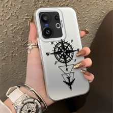 Ucuc Vivo X200 Fe Uyumlu Sert Akrilik Arka Silikon Kenar Lens Koruma Şık Baskı Kılıf