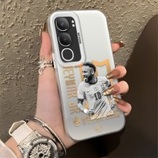 Ucuc Vivo Y19S 4G/Y19S Pro Uyumlu Sert Akrilik Arka Silikon Kenar Lens Koruma Şık Baskı Kılıf