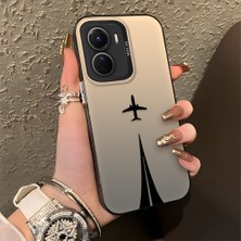 Ucuc Vivo Y16/Y02S/Y56 Uyumlu Sert Akrilik Arka Silikon Kenar Lens Koruma Şık Baskı Kılıf