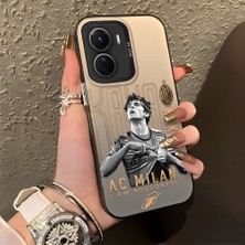 Ucuc Vivo Y02S Uyumlu Sert Akrilik Arka Silikon Kenar Lens Koruma Şık Baskı Kılıf