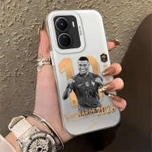 Ucuc Vivo Y16/Y02S/Y56 Uyumlu Sert Akrilik Arka Silikon Kenar Lens Koruma Şık Baskı Kılıf