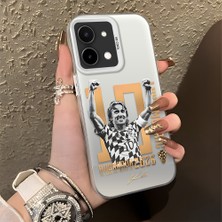 Ucuc Vivo Y28 4g Uyumlu Sert Akrilik Arka Silikon Kenar Lens Koruma Şık Baskı Kılıf