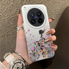 Ucuc Vivo X300 Pro Uyumlu Sert Akrilik Arka Silikon Kenar Lens Koruma Şık Baskı Kılıf