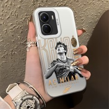Ucuc Vivo Y16/Y02S/Y56 Uyumlu Sert Akrilik Arka Silikon Kenar Lens Koruma Şık Baskı Kılıf