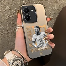 Ucuc Vivo Y27 5G/Y27S Uyumlu Sert Akrilik Arka Silikon Kenar Lens Koruma Şık Baskı Kılıf