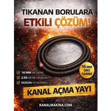 Kanal Makina Kanal Açma Makinesi 16MM Yay 1 Adet 2.50 Metre (Sıkı  Sarım )