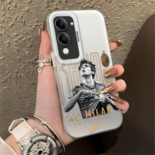 Ucuc Vivo Y04 Uyumlu Sert Akrilik Arka Silikon Kenar Lens Koruma Şık Baskı Kılıf