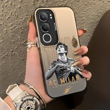 Ucuc Vivo Y19S 4G/Y19S Pro Uyumlu Sert Akrilik Arka Silikon Kenar Lens Koruma Şık Baskı Kılıf