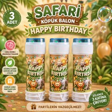 Bkmc Safari Temalı Happy Birthday Köpük Balon Seti 3’lü 5’li 10’lu Doğum Günü Parti Dağıtmalık Köpük
